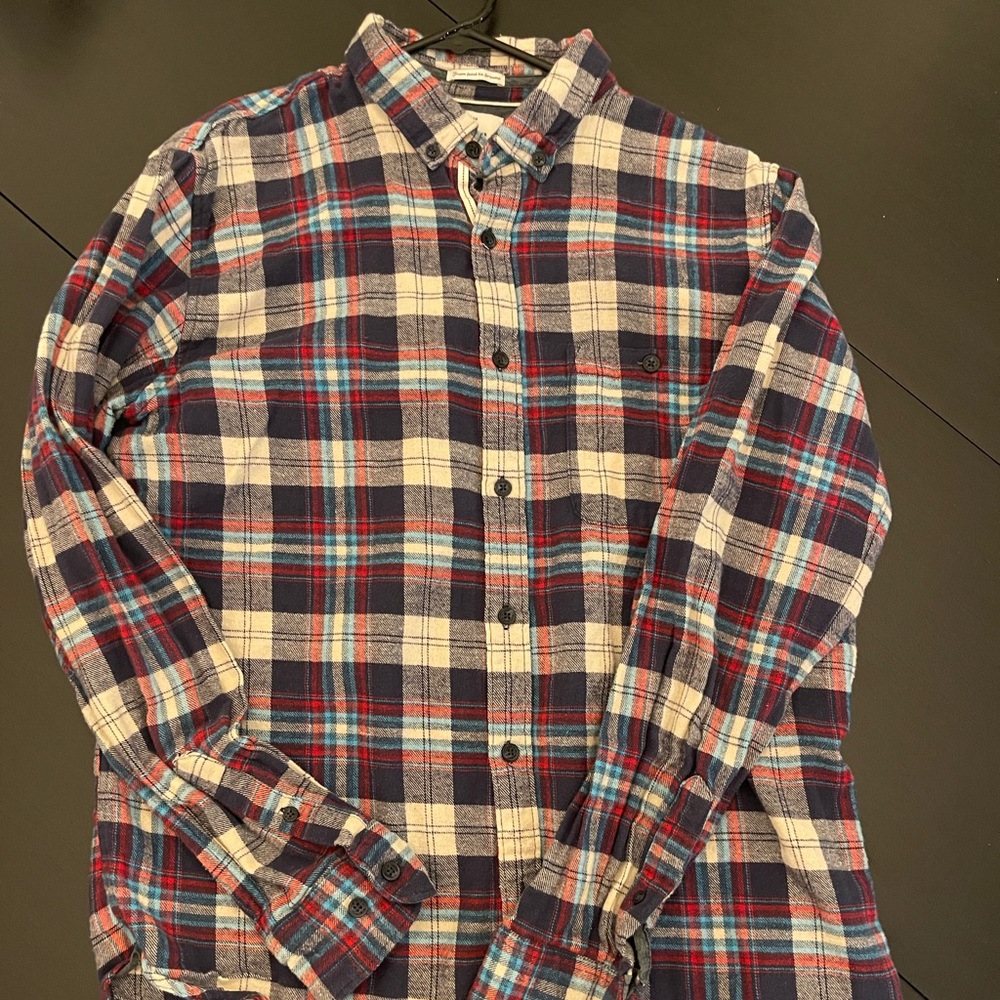 Red, white and blue flannel size large
